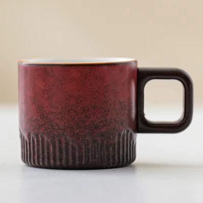 Handgefertigte Vintage-Keramiktasse mit Holzgriff (60 ml)