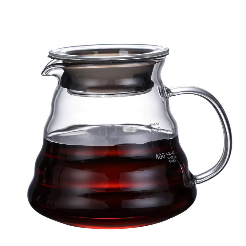 Hitzebeständiger klarer Glas-Kaffeekessel (360/600/800 ml)