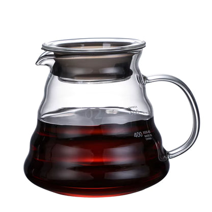 Hitzebeständiger klarer Glas-Kaffeekessel (360/600/800 ml)