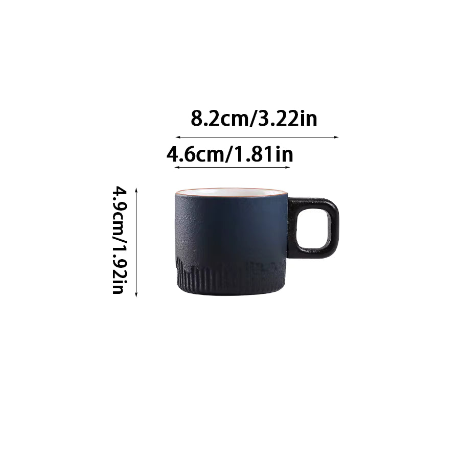 Handgefertigte Vintage-Keramiktasse mit Holzgriff (60 ml)