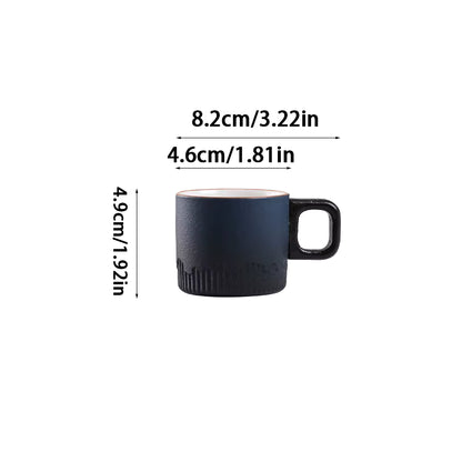 Handgefertigte Vintage-Keramiktasse mit Holzgriff (60 ml)