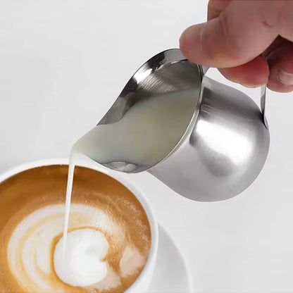 Edelstahl Milchschaumkanne mit Unzen-Markierung und Ausgießer (2–8oz)