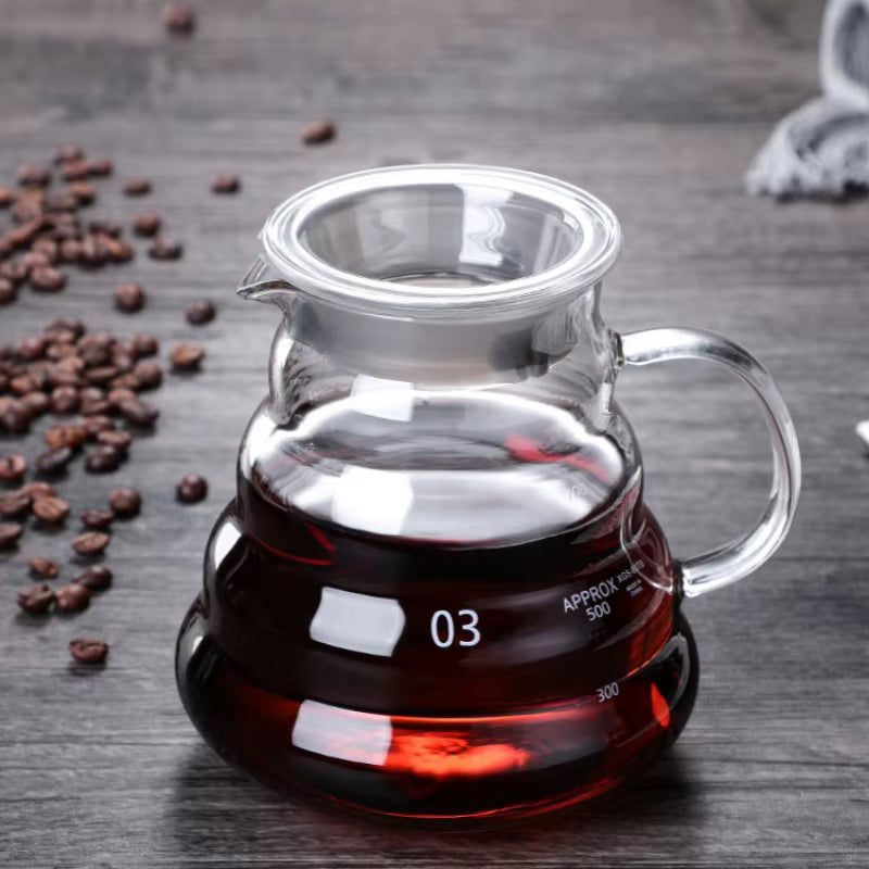 Hitzebeständiger klarer Glas-Kaffeekessel (360/600/800 ml)