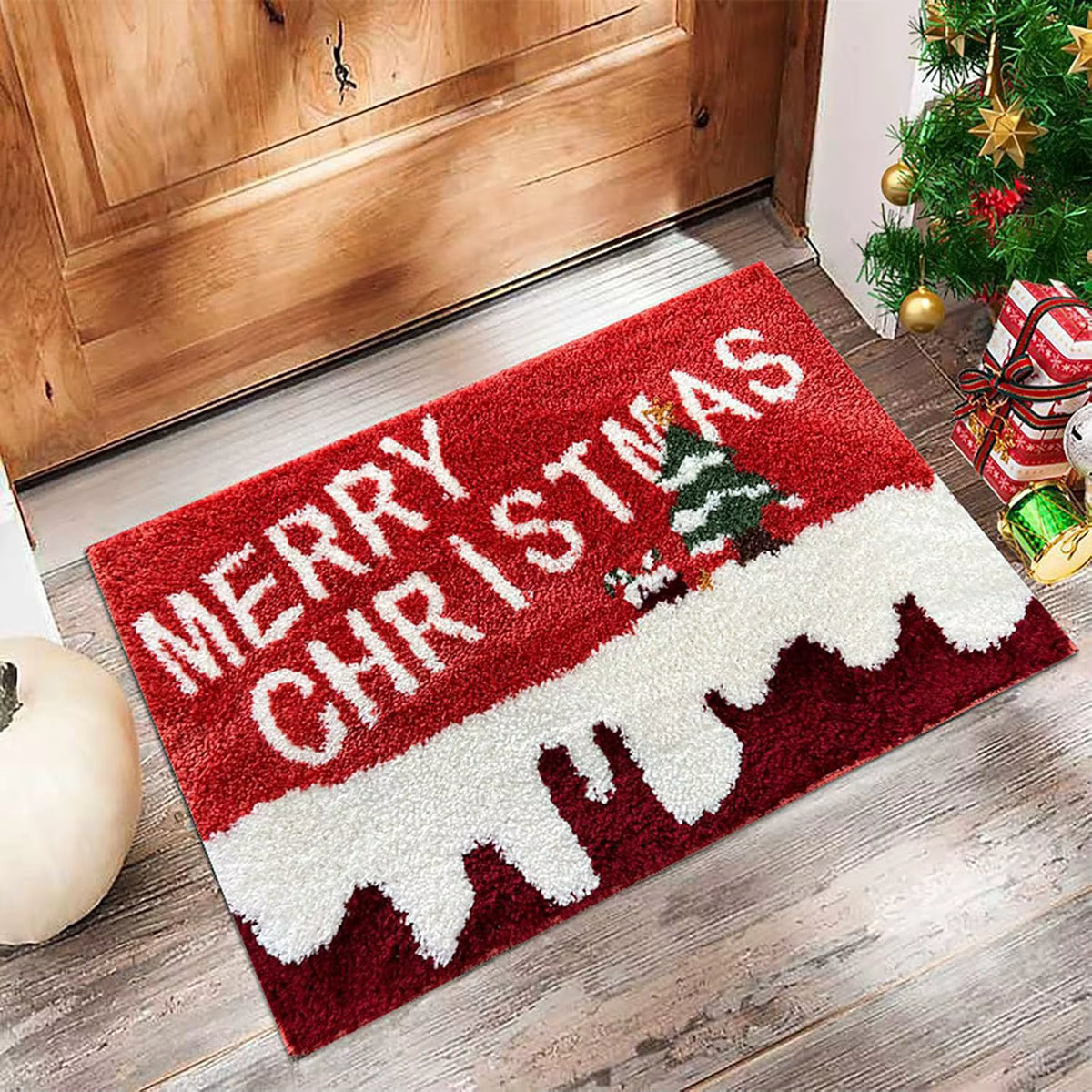 Festliche Santa- und Lebkuchen-Türmatte für Innen und Außen (60x40cm)