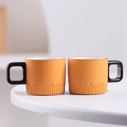 Handgefertigte Vintage-Keramiktasse mit Holzgriff (60 ml)