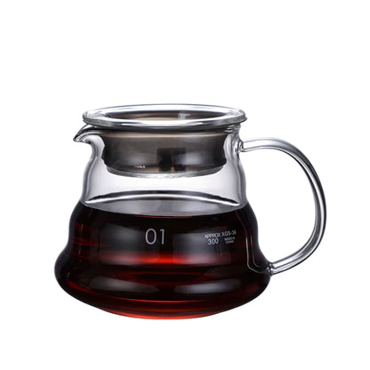 Hitzebeständiger klarer Glas-Kaffeekessel (360/600/800 ml)