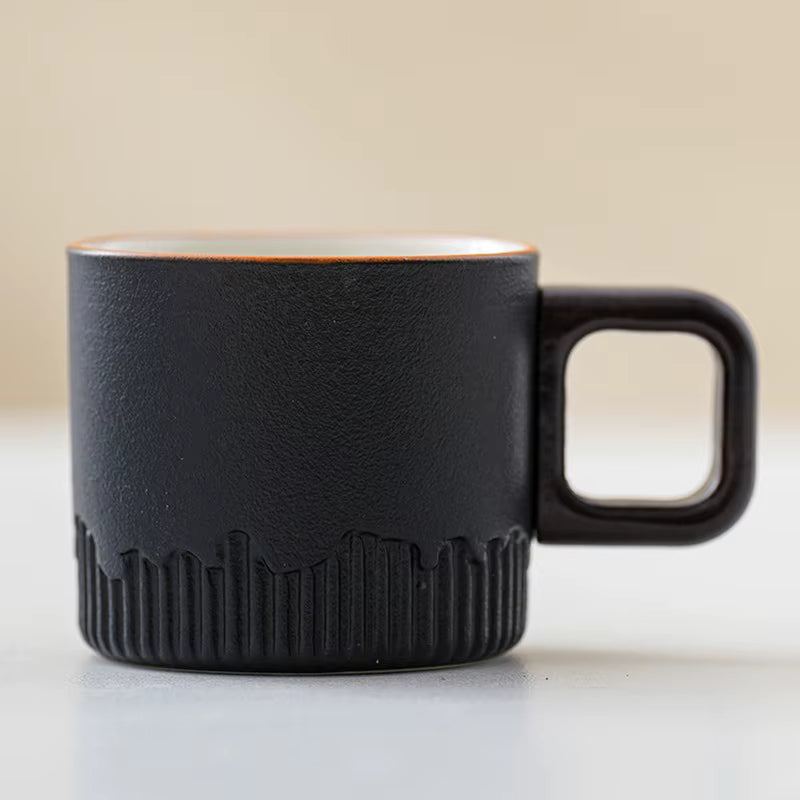 Handgefertigte Vintage-Keramiktasse mit Holzgriff (60 ml)