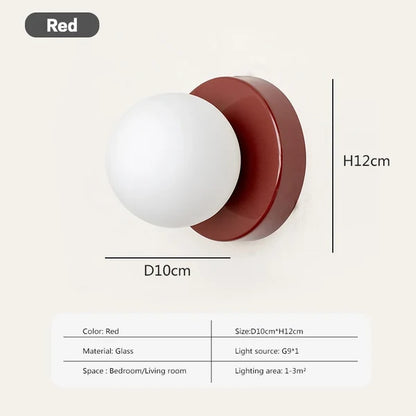 Moderne skandinavische Glaskugel-Wandleuchte | Minimalistische G9 LED Wandlampe