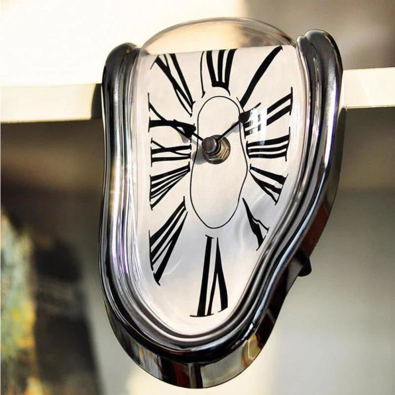 Schmelzende Regal-Uhr – Moderne Optische Täuschung Tisch-Deko