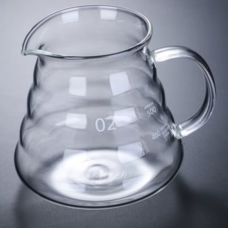 Hitzebeständiger klarer Glas-Kaffeekessel (360/600/800 ml)