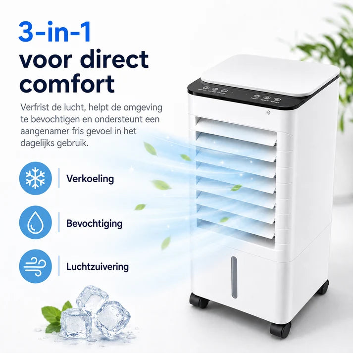 ChillBreeze Comfort Station – Tragbarer evaporativer Schreibtisch-Luftkühler