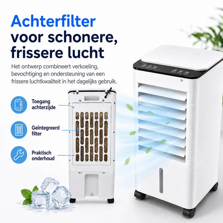 ChillBreeze Comfort Station – Tragbarer evaporativer Schreibtisch-Luftkühler