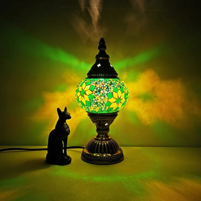 Mosaik-Tischlampe – Buntes Glasdesign mit warmem LED-Licht